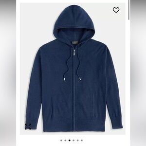 Cashmere Navy Blue Hooded Sweater